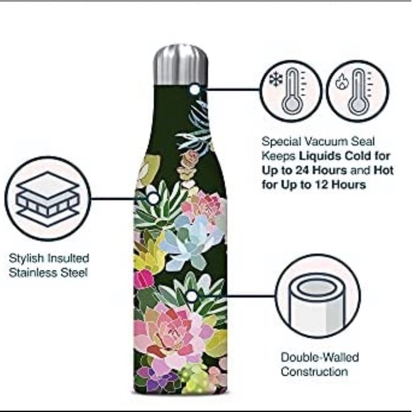 Studio Oh! Stainless Steel Succulents Water Bottle - Picture 7 of 9